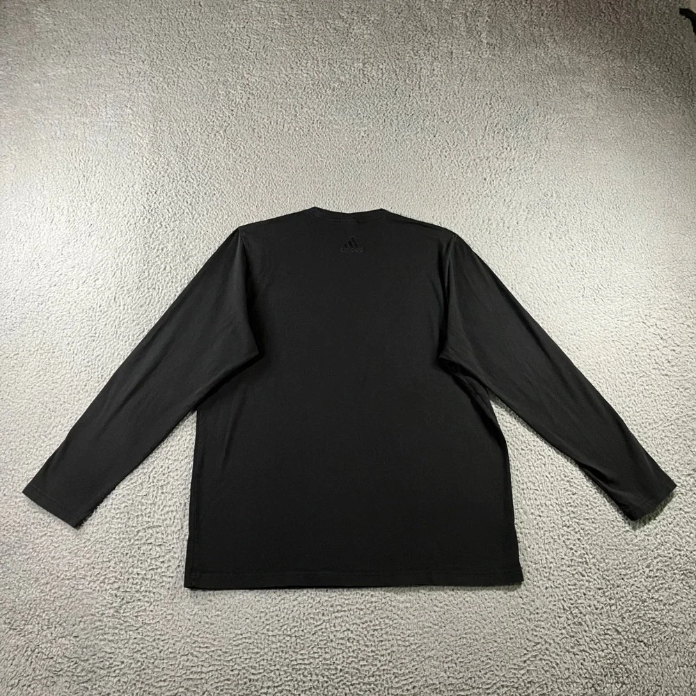 Adidas L/S Shirt Men XL Black Graphic Badge of Sport Logo Tee Baggy Thrashed